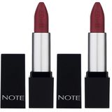 Note Cosmetics Mattever Lipstick 12 Wine Tasting Red Yarı Mat Saten Bitişli Ruj, Mor (2 paketi)