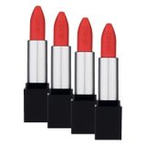 Note Cosmetics Mattever Lipstick 16 Me Grenadine Yarı Mat Saten Bitişli Ruj, Nar Çiçeği (4 paketi)