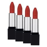Note Cosmetics Mattever Lipstick 17 Dress Red Yarı Mat Saten Bitişli Ruj, Kızıl Kahverengi (4 paketi)