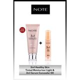 Note Cosmetics NOTE 3 in 1 SPF50 Serisi 2'li Set 00 Light - Paraben İçermeyen Ton Eşitleyici Krem & Serum Concealer