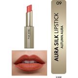 Note Cosmetics Note Aura Silk Lipstick Kremsi Yarı Parlak Ruj 09 Autumn Aura - Mercan