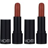 Note Deep Impact Lipstick 06 Cinnamon Kremsi Dokulu Yarı Parlak Ruj, Kahverengi 2li paket