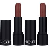 Note Deep Impact Lipstick 07 Warm Chocolatte Kremsi Dokulu Yarı Parlak Ruj, Kahverengi (2 paketi)