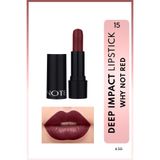 Note Deep Impact Lipstick 15 Why Not Red Kremsi Dokulu Yarı Parlak Ruj - Kırmızı