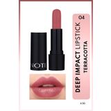 NOTE Deep Impact Lipstick Kremsi Dokulu Yarı Parlak Ruj 04 Terracotta - Pembe