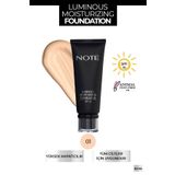 NOTE Luminous Moisturizing Spf 15 Nemlendirici Etkili Parlak Bitişli Fondöten - 01 Beige