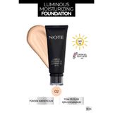 NOTE Luminous Moisturizing Spf 15 Nemlendirici Etkili Parlak Bitişli Fondöten - 02 Natural Beige