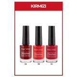 Note Nail Flawless 3'lü Kırmızı Oje Seti