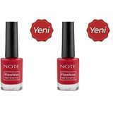 Note Nail Flawless Oje 100 Happy Red, Kırmızı 2li paket