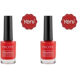 Note Nail Flawless Oje 98 Reddish Orange, Kırmızı 2li paket