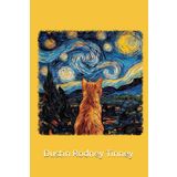 Notebook 6"x9" and 120 Lined Paper: A cute yellow cat is looking towards the distant sky