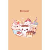 Notebook: Cute Kawaii Desserts Journal with Bubble Tea & Pancakes - Pastel Peach Aesthetic Anime Cover for Girls, Teens & Students