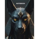 NOTEBOOK-for writing, to take your notes, 100 white pages, ANUBIS print, PYRAMIDS print, Egyptian style print, ideal to show off at school or in the office
