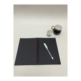Notebook Siyah Yaprakli Spiralli Defter 15x21 Cm 100 gr 40 Yaprak 80 Sayfa Ve Beyaz Kalitli Jel Kalem