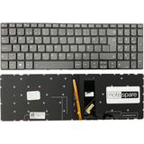 Notespare Lenovo Uyumlu Ideapad 330S-15IKB Type 81GC Tr Işıklı Power Tuşlu Füme Klavye