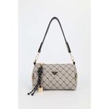 NOTHING Kadın Vizon Siyah Monogram Deri Kilit Charm Detaylı El Omuz ve Çapraz Çanta Alice