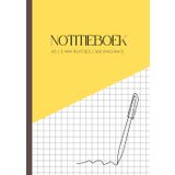 Notitieboek: A5 | 5 mm Ruitjes | 120 Pagina's | Compact Formaat | Voor School, Studie & Dagelijks Gebruik | Geel