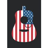Notizbuch A4 kariert mit Softcover Design: Musiker Gitarre Akustikgitarre USA Fahne Amerika Flagge: 120 karierte DIN A4 Seiten
