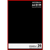 Notizbuch A4 Lineatur 26: 50 Blatt (100 Seiten), DIN A4, 5x5 mm Kariert mit außenrand, mit Seitenzahlen und Inhaltsverzeichnis