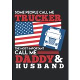 Notizbuch A5 dotted, gepunktet mit Softcover Design: LKW-Fahrer Spruch Trucker Ehemann Vater Papa USA Amerika: 120 dotted (Punktgitter) DIN A5 Seiten