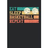 Notizbuch A5 dotted, gepunktet, punktiert mit Softcover Design: Basketballer Spruch Eat Sleep Basketball Repeat: 120 dotted (Punktgitter) DIN A5 Seiten (German Edition)