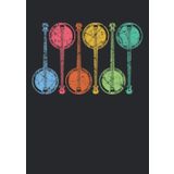 Notizbuch A5 kariert mit Softcover Design: Retro Vintage Banjos für Banjospieler Musiker Country Musik: 120 karierte DIN A5 Seiten (German Edition)