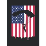 Notizbuch A5 liniert mit Softcover Design: Fallschirm Skydiver USA Amerika Flagge Fallschirmspringer: 120 linierte DIN A5 Seiten