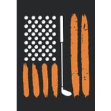 Notizbuch A5 liniert mit Softcover Design: Golfer USA Flagge Fahne Amerika Golfspieler Golfspielerin: 120 linierte DIN A5 Seiten