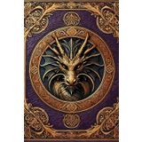 Notizbuch "Geheimnisse der Nacht" in Mystik Lila:: Mystisches Design: Das dunkle Lila und der Drache verleihen dem Notizbuch eine geheimnisvolle Aura. ... cremefarben. 6 x 9 Zoll (ähnlich DIN A5)