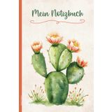 Notizbuch Kaktus: Notizheft A5 liniert mit Kakteen auf Buch A5 Dot Grid schönes Geschenk für Pflanzenliebhaber von Wüstenpflanzen praktisch als Tagebuch und Schreibheft Geschenkidee für Frauen