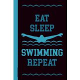 Notizbuch Schwimmen: EAT SLEEP SWIMMING REPEAT cooles A5 Buch für Notizen Geschenk für Schwimmer kariertes Notizheft als Tagebuch für Training und Wettkampf praktisch für Schule und Hobby