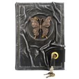 Notopelle Peri Kelebek Figürlü Kilitli Deri Defter