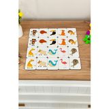 Notpa 20 Parça Hayvanlar Eşleştirme Oyunu Hafıza Kartı Ahşap Eğitici Puzzle Oyuncak Set 3 - Pembe