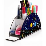 Notpa Ahşap Uzay Gökkuşağı Kalemlik 27x12x7 cm 11 Gözlü Organizer Çocuklar İçin VİP88