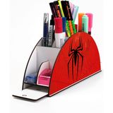 Notpa Ahşap Vip Spider Man Gökkuşağı Cetvelli Masaüstü Kalemlik Çocuklar Için Organizer NOTPAVIP24