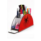 Notpa Ahşap Vip Spider Man Gökkuşağı Cetvelli Masaüstü Kalemlik Çocuklar Için Organizer Vip24