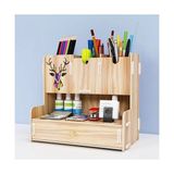 Notpa Çekmeceli Akçaağaç Kalemlik Organizer 23x25x15 cm Geyik Desenli Montajı Yapılmış Ürün