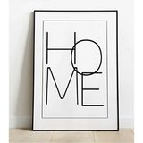 Notpa "Home" Yazılı Siyah Çerçeve Görünümlü Ahşap Duvar Tablosu A4 - 21 x 29,7