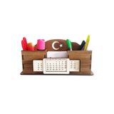 Notpa Takvimli Masaüstü Kalemlik Kalem Kutusu Organizer Ahşap Akasya Montajı Yapılmış Ürün