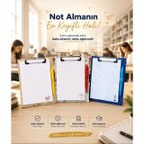 NotYaz Sekreterlik Set Kıskaçlı Bloknot ve Kalemli Notluk Seti, 3 Adet | 145 x 210 mm Ebat, 50 Yaprak Çizgili Kağıt, Metal Kıskaç Mekanizması, Renkli Sert Kapak, Tükenmez Kalem Dahil
