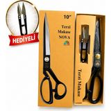 Nova 10 Numara Paslanmaz Terzi Kumaş Kesim Makas + Metal makas ( 26 cm ) - 1 ADET
