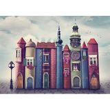 Nova 1000 Parça Kitapların Sihirli Dünyası Puzzle - Kitap Şehri - Karton - Fantastik Çizim