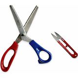 Nova 24 cm Sürfile Zig Zag Makas + Metal küçük Makas - Sk5 Paslanmaz Çelik - Aura Online - Çok Renkli