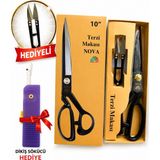 NOVA 26 cm Terzi Kumaş Kesim Makas 10 Numara + Metal makas - 1 ADET
