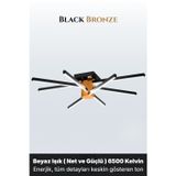 Nova 8 Bronz 6500K Led Tavan Avize – Kumandalı Dim Edilebilir – Aşağı Işık