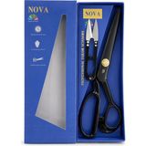 Nova 9 Numara Sk5 Paslanmaz Çelik Terzi Kumaş Kesim Makas + Metal Makas ( 23 cm ) - 9NUMARA
