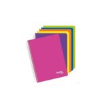 Nova A4 Spiralli Defter, Plastik Kapak, Kareli, 60 Yaprak, Karışık Renkler