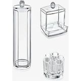 Nova Casa Akrilik 3'lü Makyaj Organizer Set Şık Tasarım - Beyaz