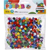 Nova Color 10 mm Simli Ponponlar Çeşitli Renk Seçenekleriyle 200 Adet Yaratıcı Projeler İçin