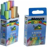 Nova Color 10'lu Renkli Tozsuz Tebeşir 2 Paket Karışık Renkler Standart Ölçülerle - Karışık-Çok Renkli